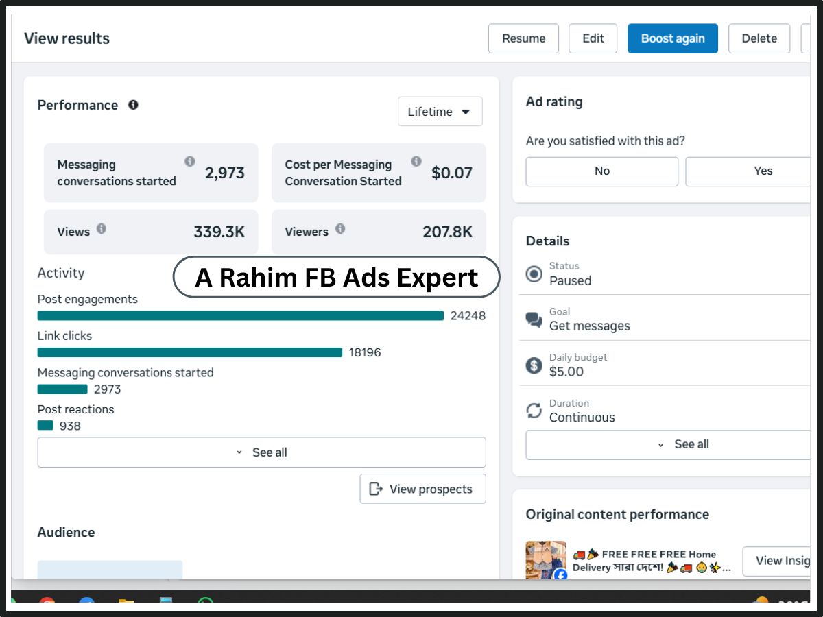 Facebook Ads Result